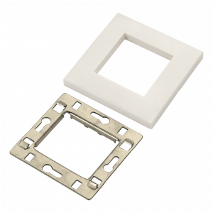 Рамка 1-постовая 45х45, с суппортом, белая